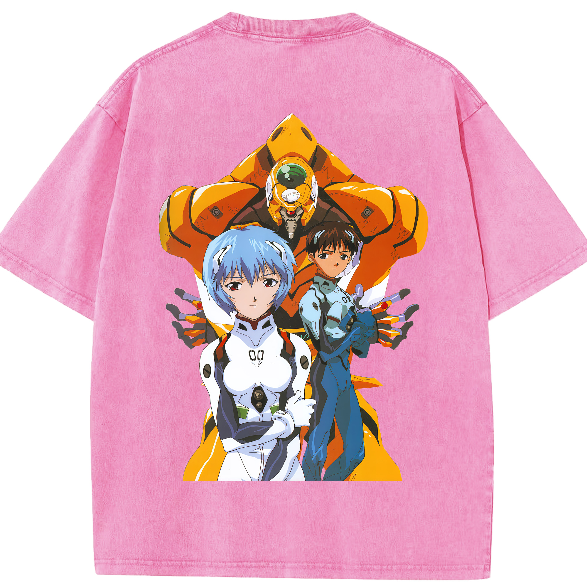 （画像用） EVA 新世紀エヴァンゲリオン 綿100% ヴィンテージ風 半袖Tシャツ（背面プリント）